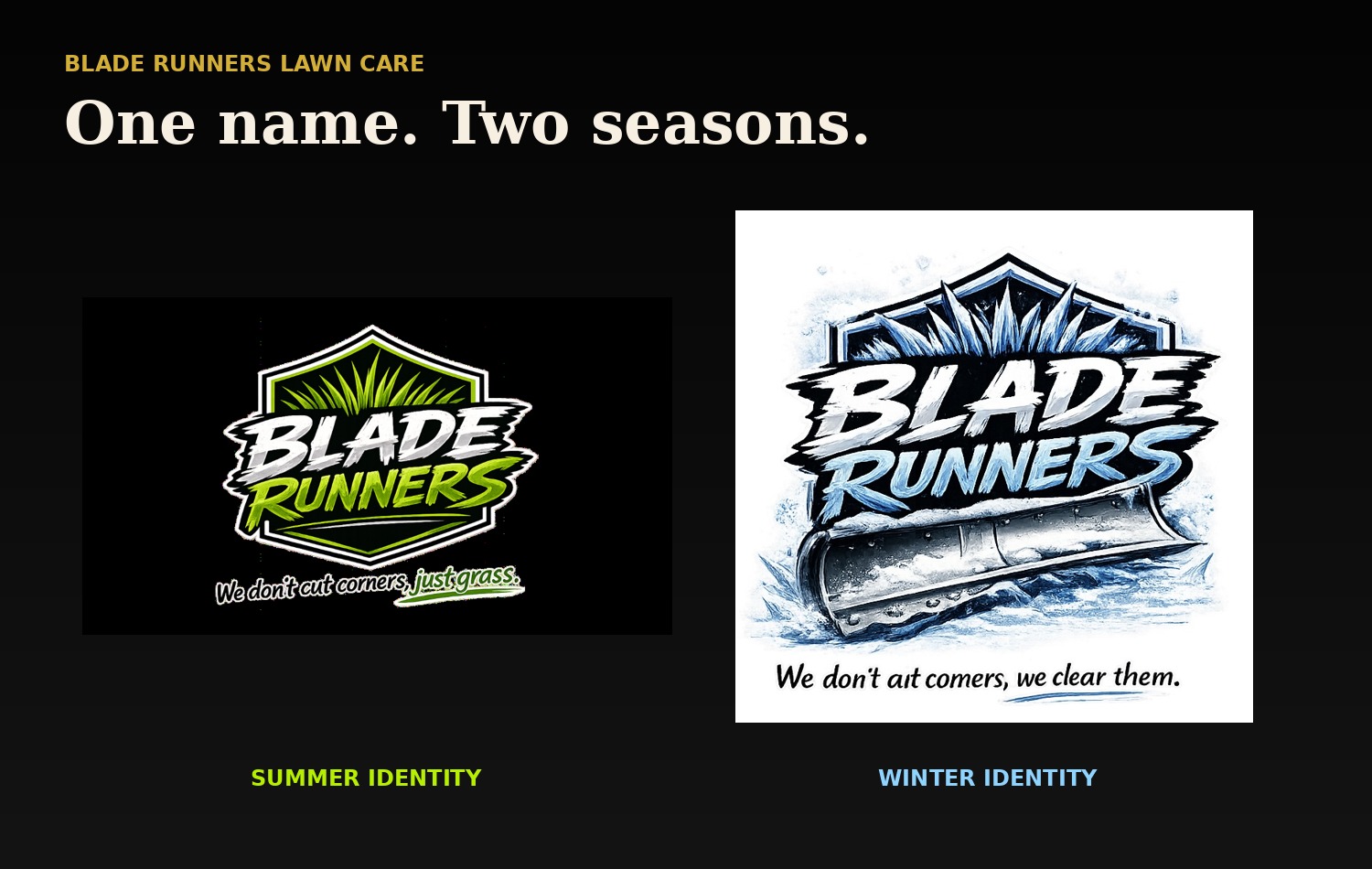 Blade Runners Lawn Care featured brand presentation