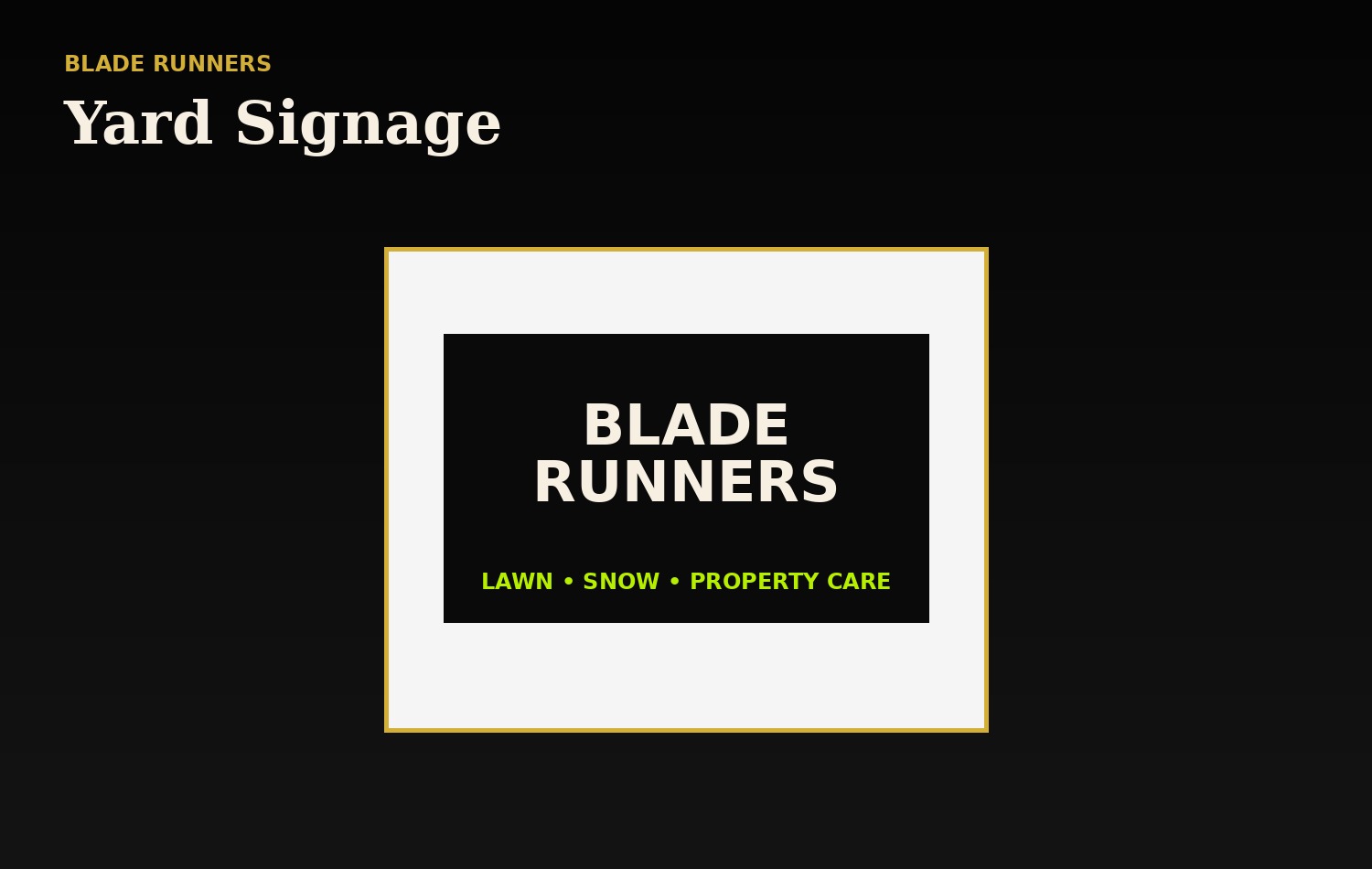 Blade Runners Lawn Care Yard Signage