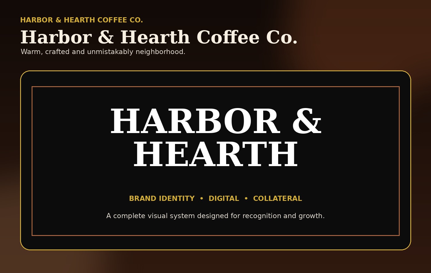 Harbor & Hearth Coffee Co. featured brand presentation