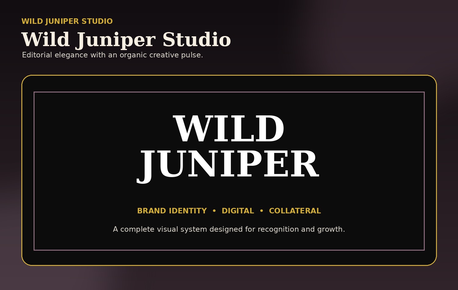 Wild Juniper Studio featured brand presentation