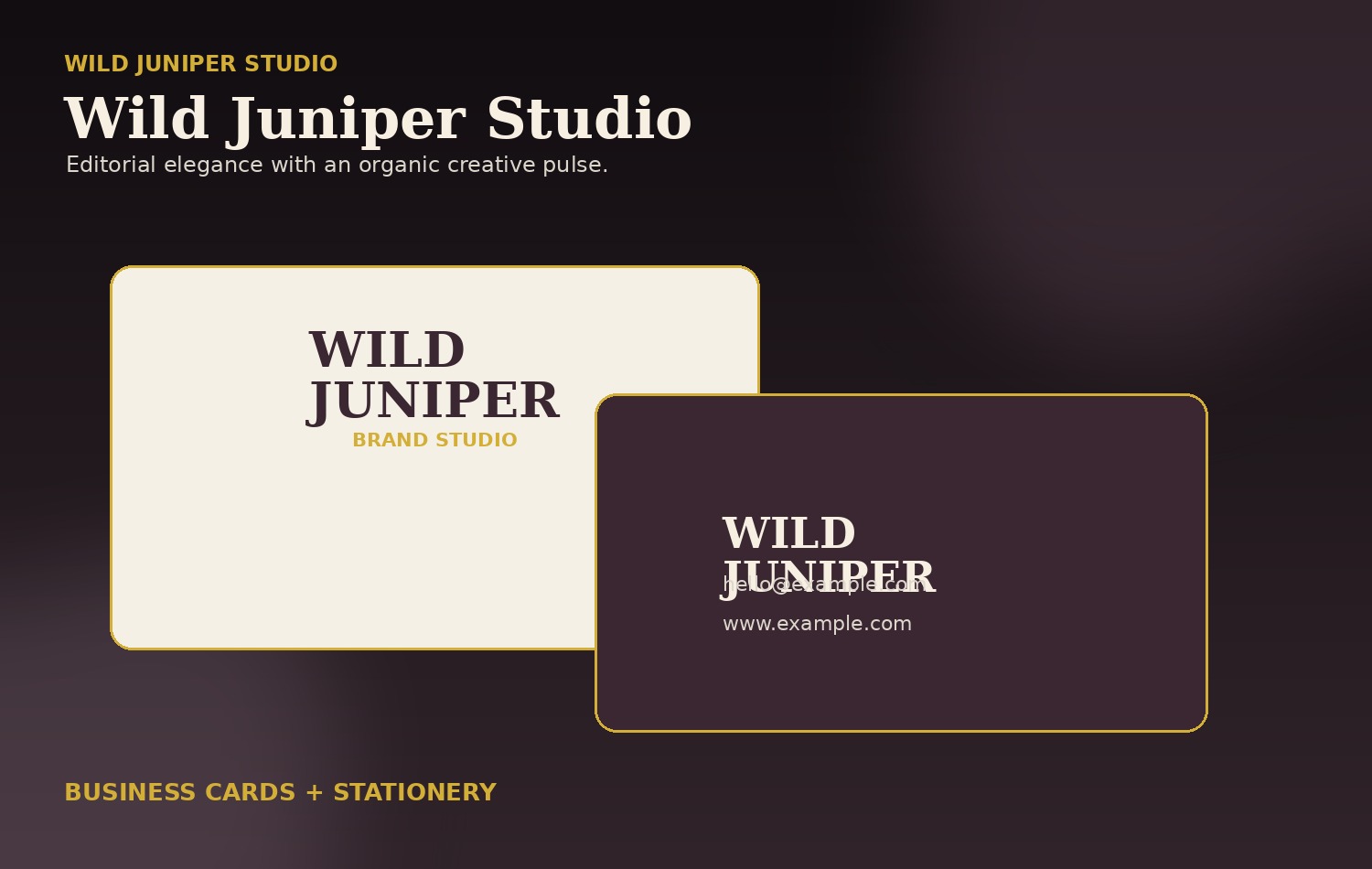 Wild Juniper Studio Business Cards + Stationery